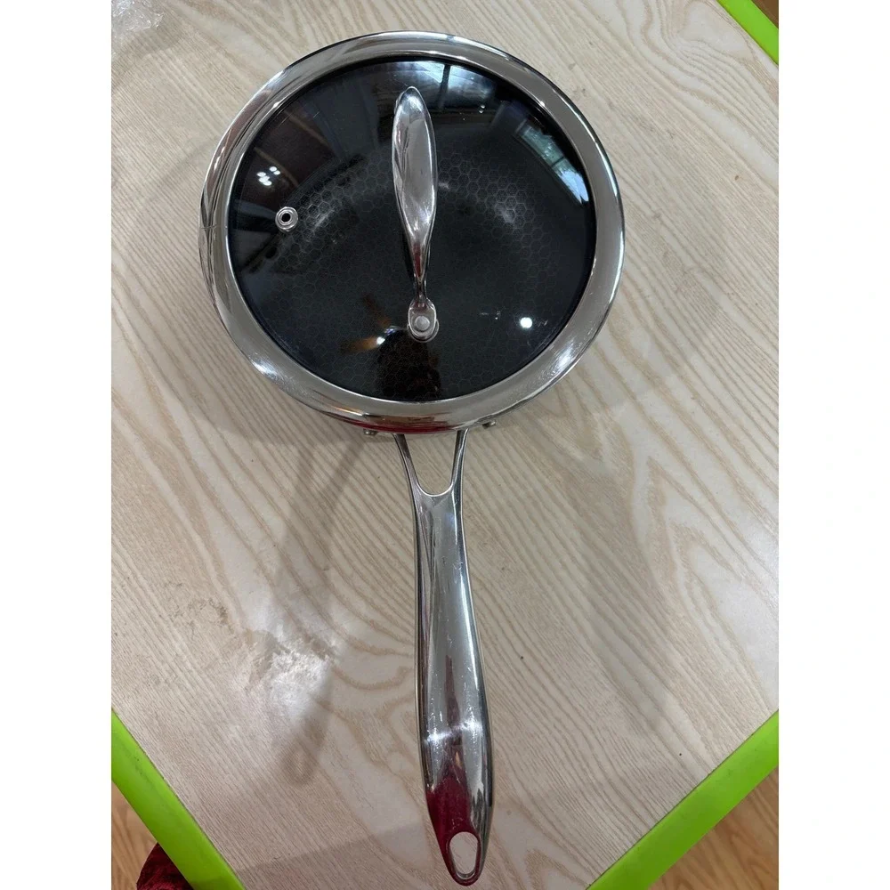 HexClad 2 qt pot Hybrid Stainless Steel Saucepan with lid